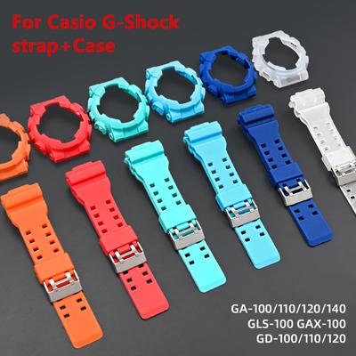 16mm Silicone Waterproof Watch Strap for Casio GA-110 GA-400 GD-100 GAW100 GW-8900 Series Soft Rubber Bracelet Belt Accessories