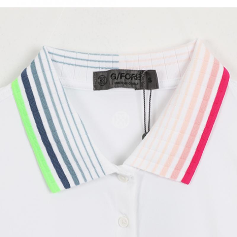 Zippor Women S Lip Pleated contraSt Collar Silky Tech Nylon Long Sleeve Polo