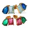 2026 Inlaid Gemstone-plated 18K Gold Earrings European and American Fashion Light Luxury Earrings Women