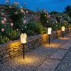 Outdoor Garden Art Statue Solar Angel Light, Waterproof Pathway Retro Lighted Praying Villa Backyard Lighting with Stake for Patio Lawn Walkway