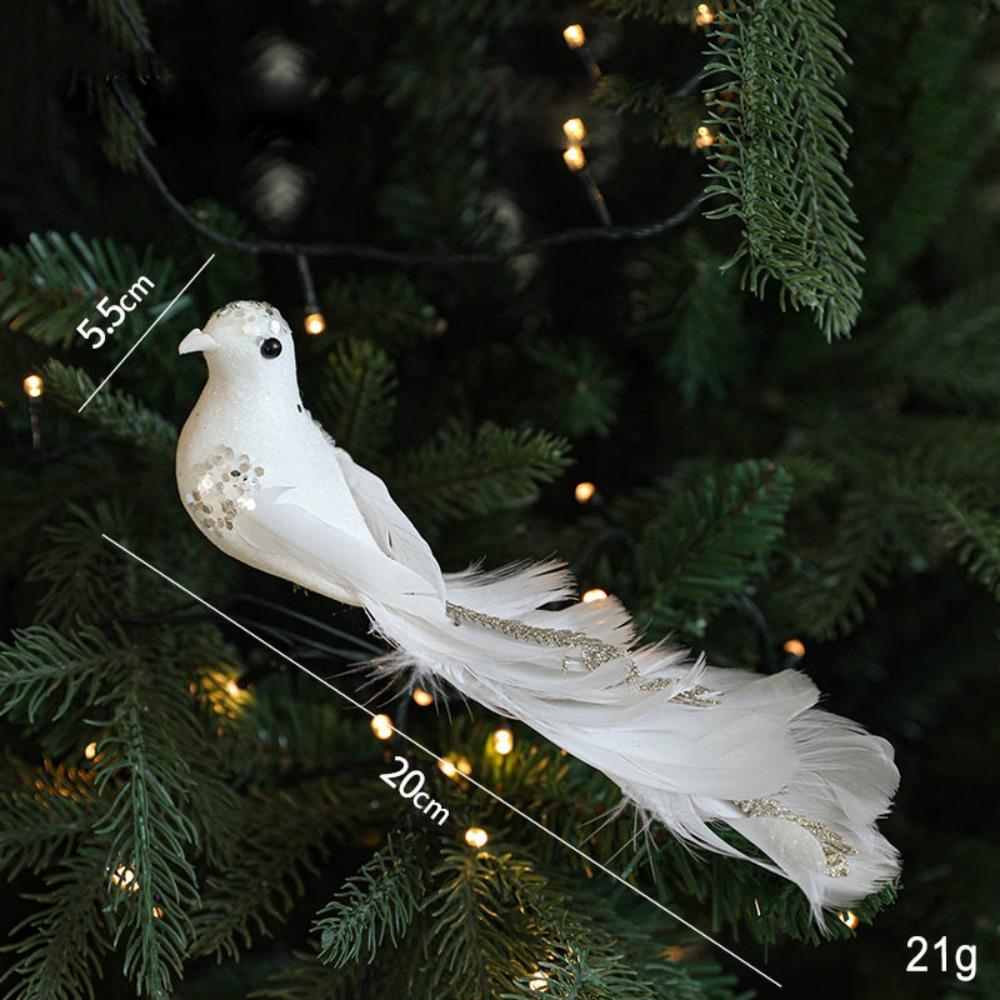 Ornement d'Oiseaux de Noël en Mousse Colorée Oiseaux Artificiels Décoration d'Arbre de Noël Pendentif d'Oiseau Simulé Fait Main Noël