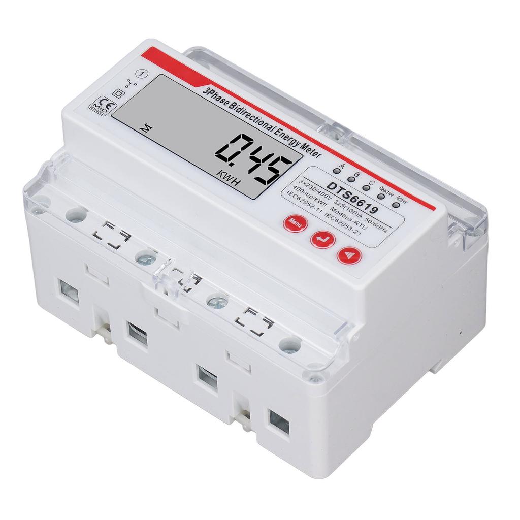3 Phase 4 Wire Energy Meter LCD Display Multifunctional Button Control Bidirectional Electricity Met
