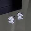 Pear Teardrop Stud Earrings Mini Ear Buckle Shining Water Drop Zircon Hoop Earrings  Accessories