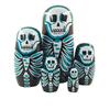 Russian Five-layer Matryoshka Dolls, Halloween Cartoon Skull Pattern Toys, Wooden Handicraft Ornaments
