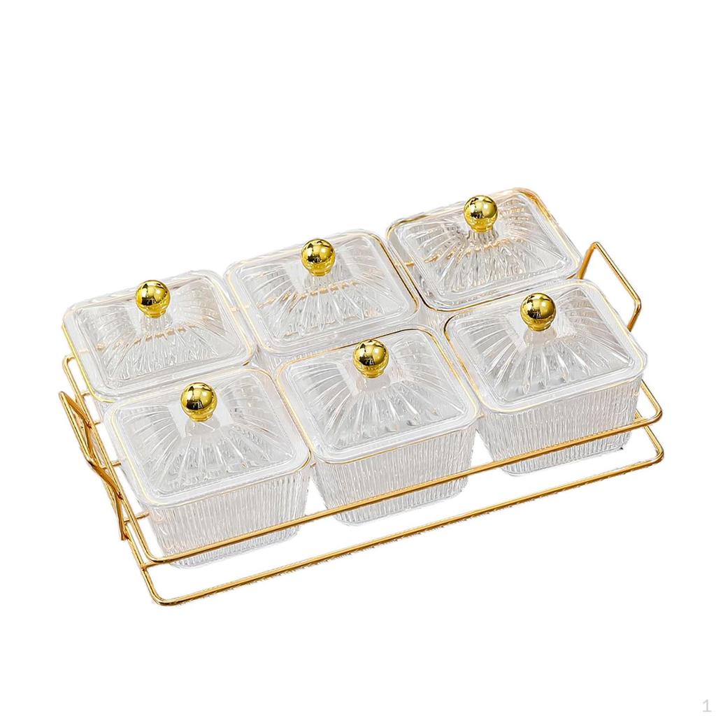 Kreative geteilte Servierschalen mit Halter Aufbewahrungsbox für Dessert, Nüsse, Obst