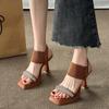 Women Fashion Sexy Chunky Square Toe Platform Pumps Sandals Women Summer New Elastic Rhinestone Platform Party Sandalias Mujer