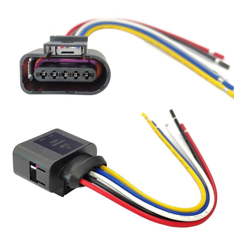 2x For SEAT ALTEA EXEO LEON TOLEDO SKODA OCTAVIA MAF Mass Air Flow Meter Sensor Connector 5PIN Plug Wiring Repair Kit 1J0973705