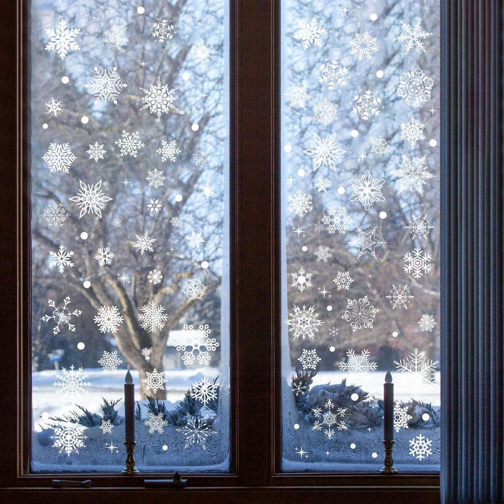 Christmas Decoration Snowflakes Electrostatic Stickers Window Glass Stickers Snowflakes Window Stickers Christmas