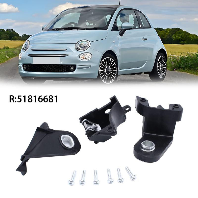 Car Front Left Right Headlight Mounting Bracket Black Headlight Bracket Repair Kit For Fiat 500 2007-2015 51816681 51816682
