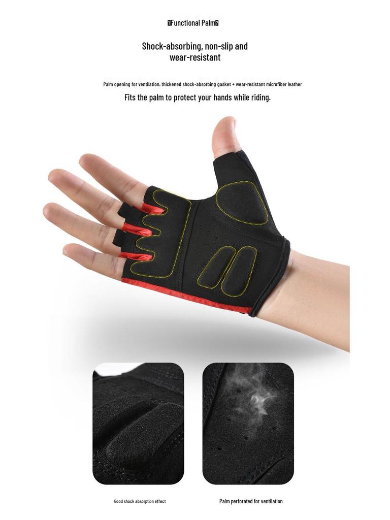 Unisex Summer Cycling Gloves - Breathable, Shock-Absorbing, Half-Finger, Sun Protection