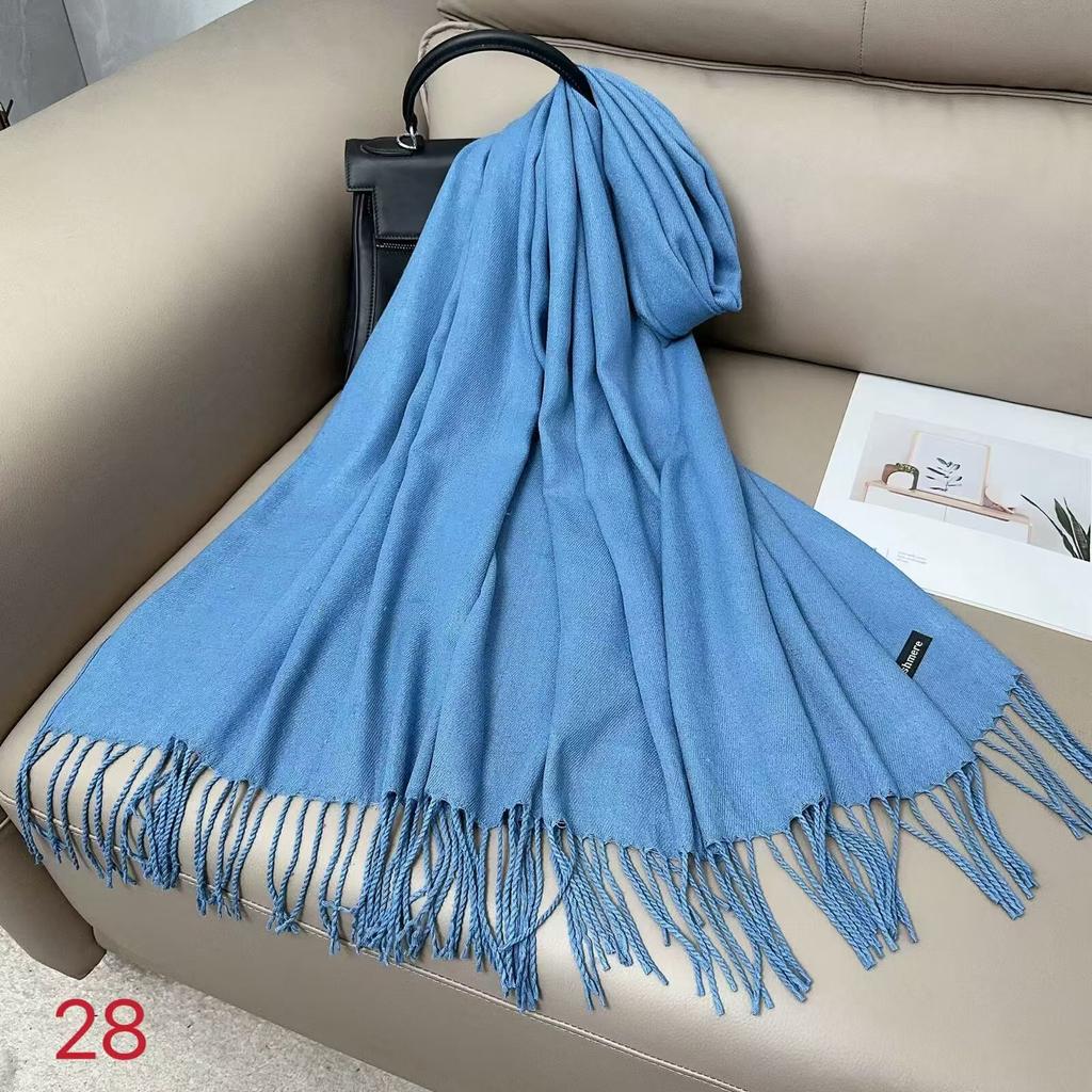 Damen Schal aus einfarbigem Imitationskaschmir, Damen einfarbiger warmer Schal, Stola, Winter Jahresversammlung Geschenk Schal