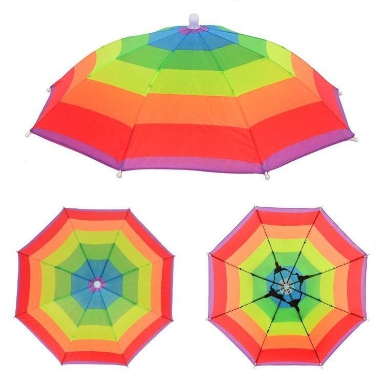 Foldable Umbrella Hat Cap Headwear Umbrella for Fishing Hiking Beach Camping Cap Head Hats Outdoor