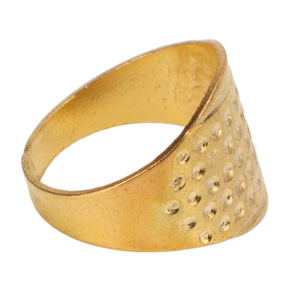 14pcs Finger Protector Ring Thimble Gold Copper Thimble Adjustable Thimble Quilting