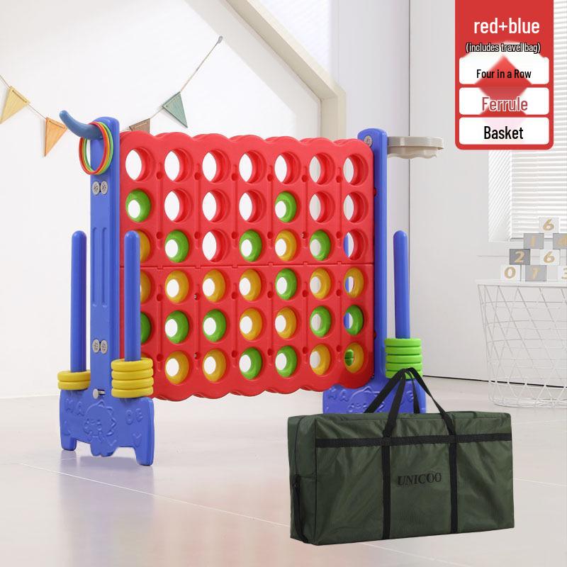 3D Giant Four-in-a-Row Chess Puzzle Game: Colorful Indoor/Outdoor Fruit Theme for Kindergartens