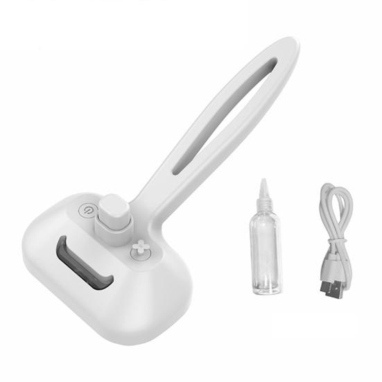 

Паровая щетка для питомцев 3-в-1, самоочищающаяся расческа для груминга кошек с распылителем, перезаряжаемый инструмент для линьки собак с длинной и короткой шерстью белый