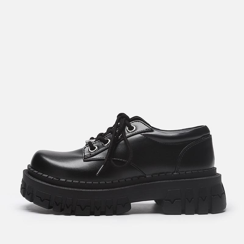 

Весна Осень Женские Туфли-лодочки Лоферы Толстый каблук Платформа Женские Бисквитные Туфли Женские Повседневные Ретро Черные Колледж Повседневная Обувь 40 чёрный