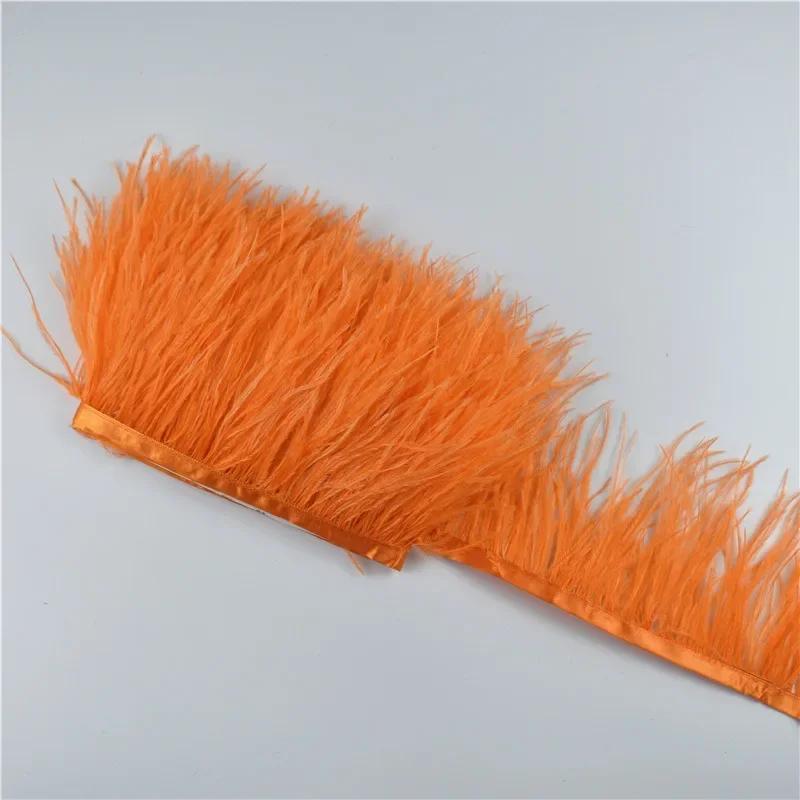 1M 5M 10Meter 8-10Cm Black Ostrich Feather  Trims Natural White Ostrich Feather For Craft Ribbon Fringe For Skirt Party Clothing