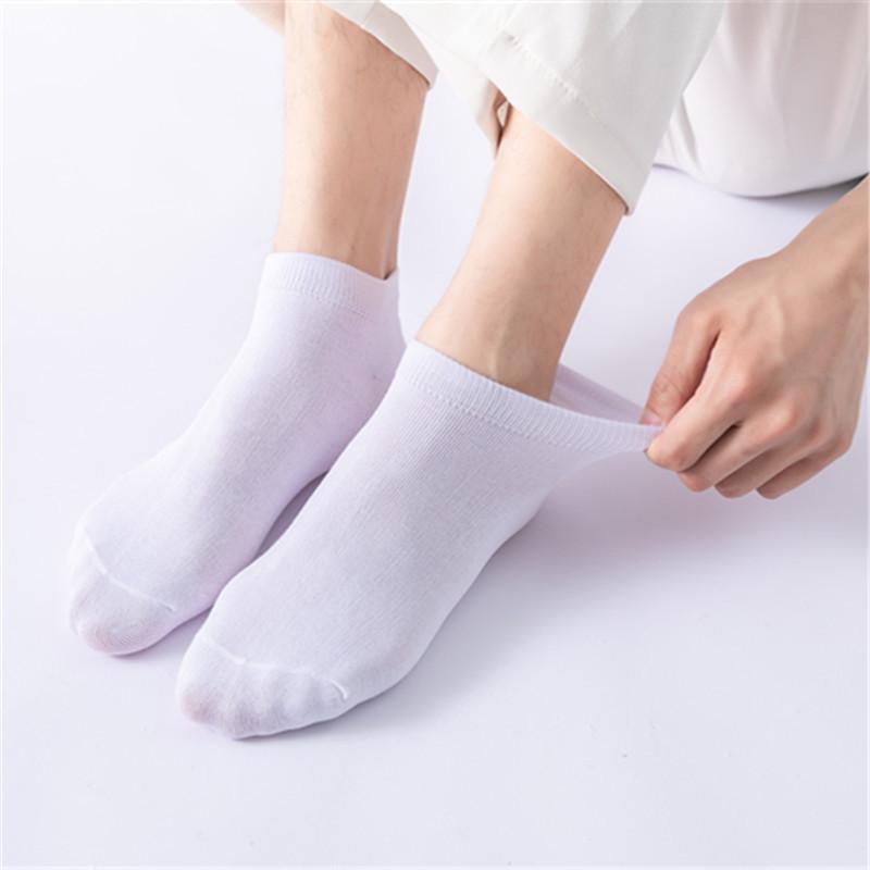 5 Pairs of Men's Retro Solid Color Short Tube Invisible Breathable Sweat Absorption Shallow Mouth Boat Socks