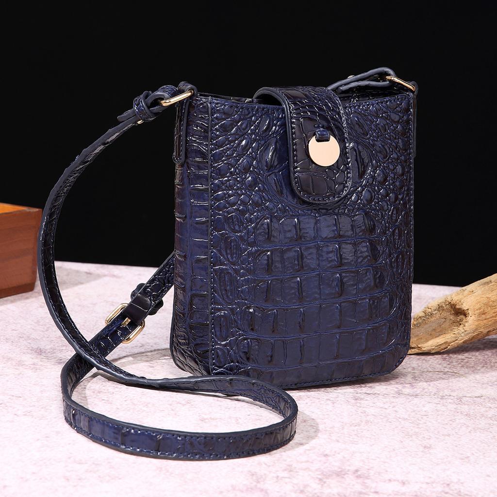 Nová Evropská a Americká Retro Crossbody Kabelka na Mobilní Telefon Peněženka Brahmin Vzor Krokodýla