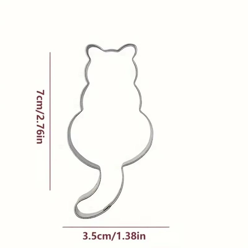 3pcs Stainless Steel Cookie Cutters In The Shape of Cats, Pastry Cutting Molds, Creative Baking Tools for The Kitchen