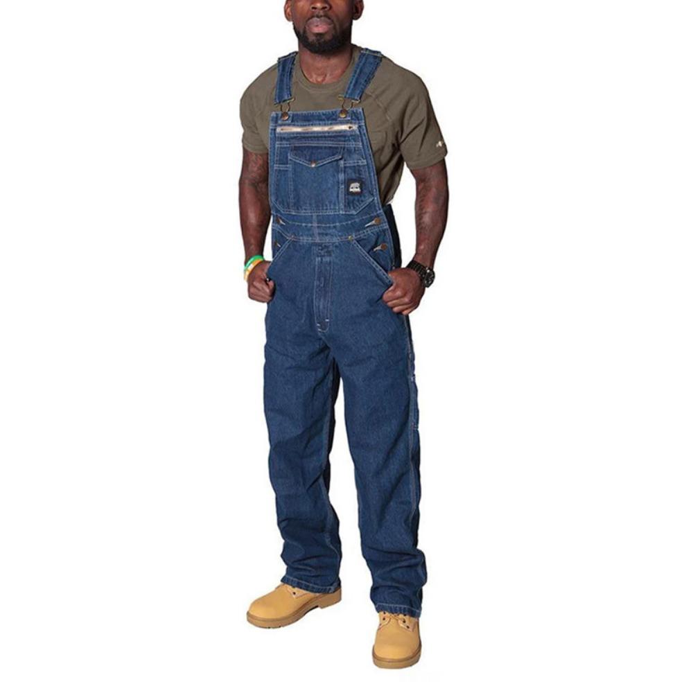 Pánské vintage retro džínové dlouhé kombinézy s dlouhým rukávem, ležérní špagetové popruhy, rovné, s podvazkovým kalhotami, letní pytlovité volné kombinézy