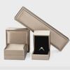 Gold Brushed PU Leather Jewelry Gift Box: High-Grade Box for Rings, Bracelets, Pendants, and Necklaces