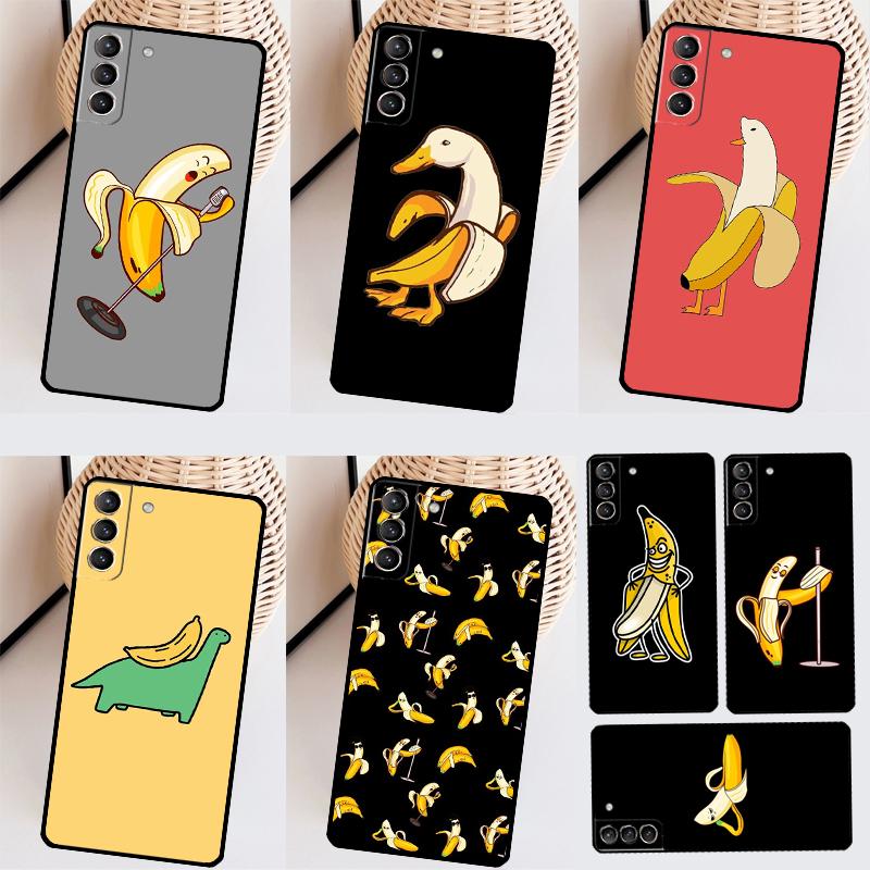 Memes Cartoon Funny Banana Phone Case For Samsung Galaxy S23 Ultra S21 S20 FE S9 S10 Plus Note 10 20 S22 Ultra Funda