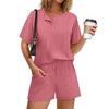 2026 Women's Casual Cotton Fashion Set: Round Neck T-shirt & Elastic Waist Shorts