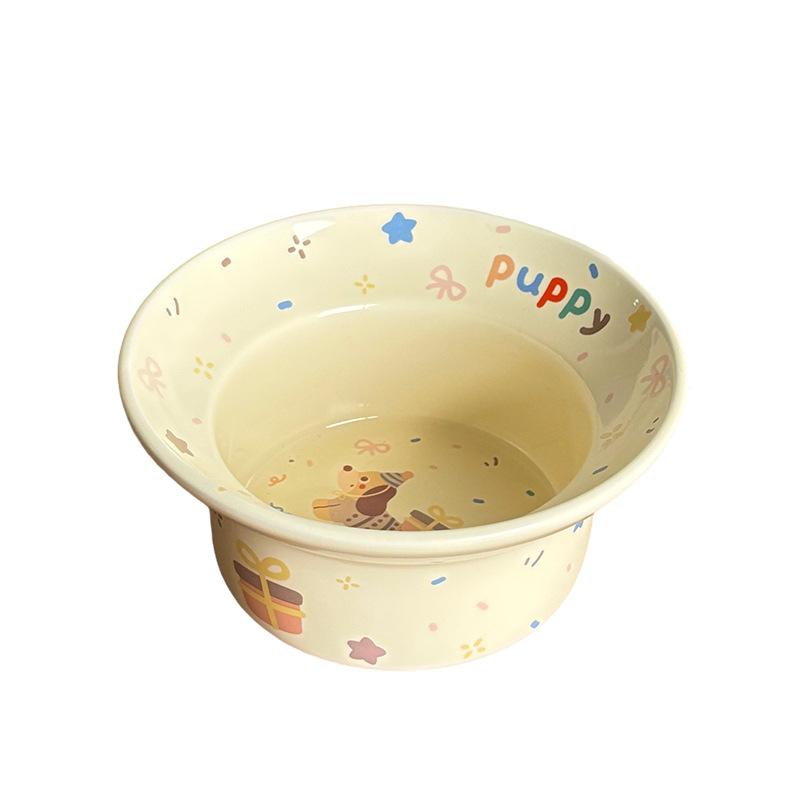 Cute Puppy Tableware Underglaze Colorful Wind Ceramic Bowl Household Dish Set Plate Rice Bowl Salad Bowl