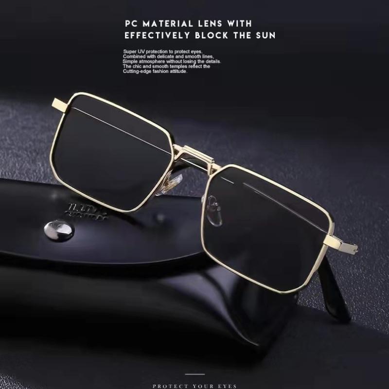 Minimalist Fashion Sunglasses for Men & Women Retro Unique Metal Square Frames Ins Classic Trendy UV Protection Eyewear