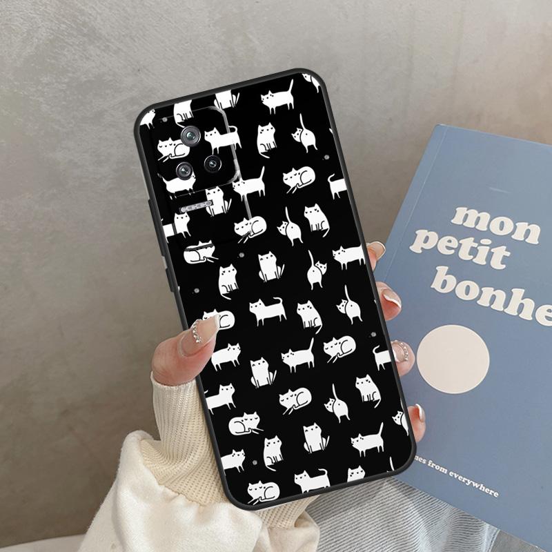 Cute Cartoon Cat Case For Xiaomi 15 14 Ultra 13T 14T 15T Pro 17 Pro Max POCO X7 X3 X5 X6 F5 F6 F7 F8 Pro Cover