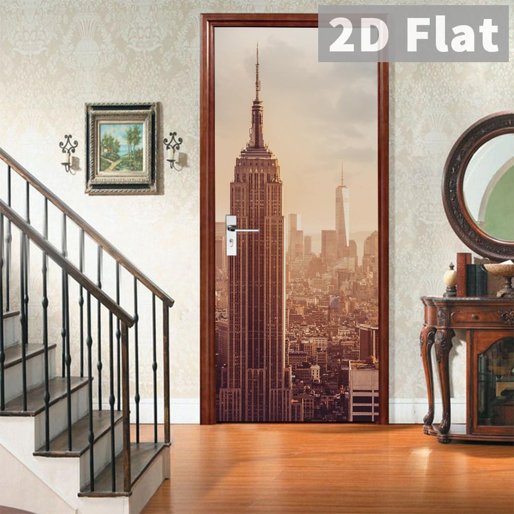 76Style 77/90cm Self-Adhesive Door Stickers Removable Wall Sticker Scenery Wallpaper Stone Stair Murals for Doors Modern Home Decor