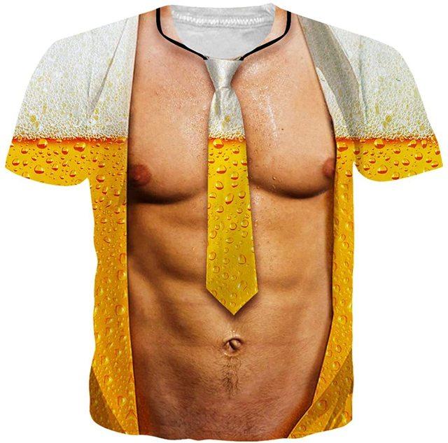 Sexy tričko s tetováním na svaly 3D trička se zvířecím potiskem Pánské letní tričko Hip Hop Homme Streetwear Funny trička