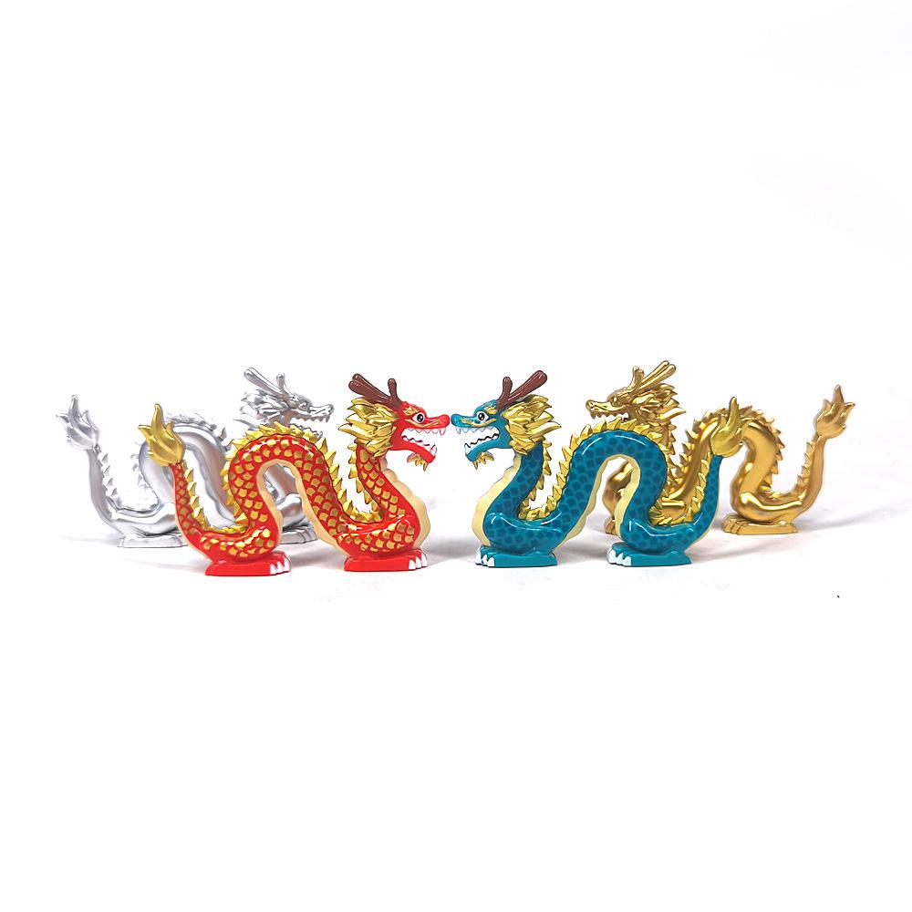 Small Particle Assembly Building Block Animal Oriental Dragon Spare Parts Scene Ornament Toy