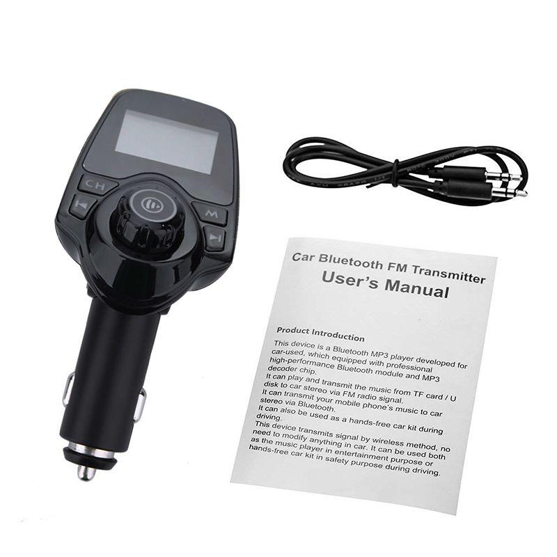 

T11 LCD Bluetooth Hands-free Car Auto Kit A2DP 5V 2.1A USB Charger FM Transmitter Wireless Modulator Audio Music Player With Package