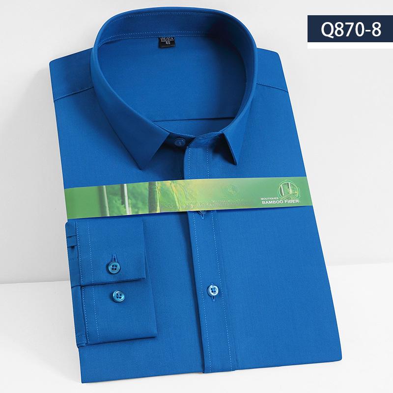 Bamboo Fiber Shirt Men's Stretch No Care Comfortable Shirt Business Professional Formal Interview Plus Size Short Sleeve Shirts Men’s