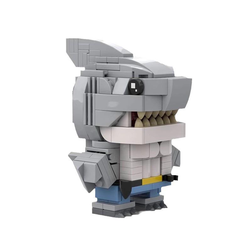 Building Block Compatible Ornament Shark Man Square Head Boy, Creative Squalfish King Nanawei Comics