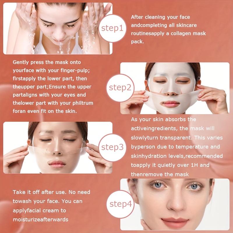 1/3/5pcs Collagen Face Mask, Deeply Moisturizes The Skin, Makes The Face More Moist, Soft, Bright, Rich In Collagen, Firm Skin