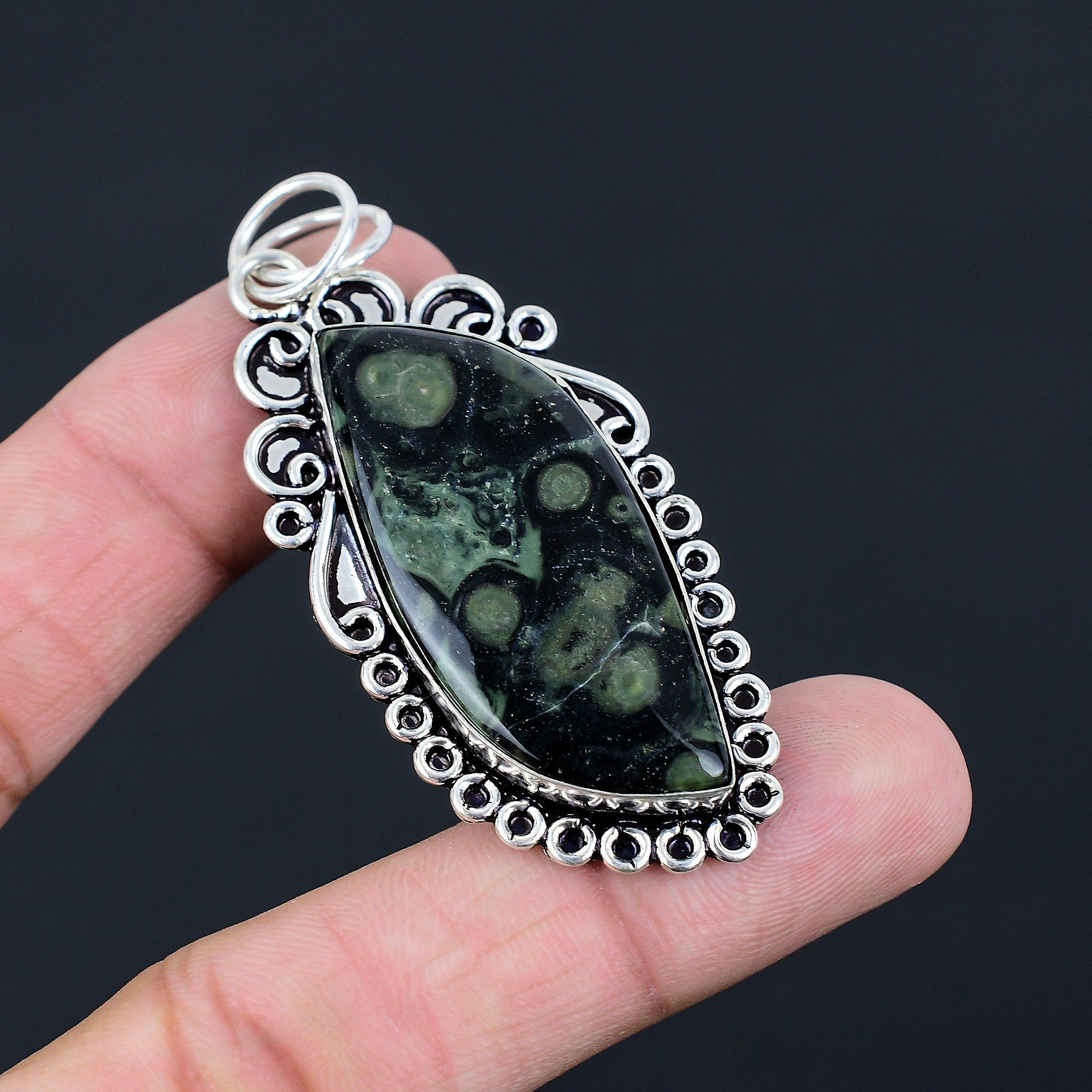 Камень яшма Камбаба 925 пробы День рождения Юбилей Жена Свадьба Бохо Подвеска