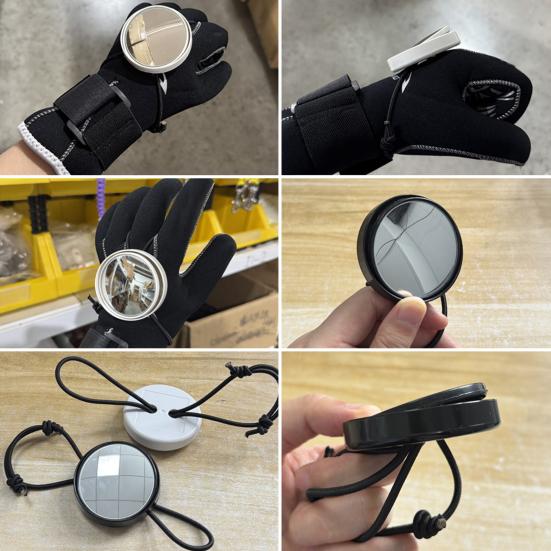 Diving Hand Mirror Portable Diving Rearview Mirror Adjustable Round Convex Diver Observe Mirror Diving Equipment for Cave Dive Drifting
