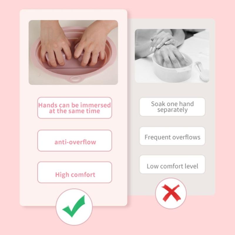 Delikatna Miska do Moczenia Rąk do Manicure Pedicure Antypoślizgowy Silikon Wodoodporny Pielęgnacja Paznokci Nail Art Łatwy w Transporcie