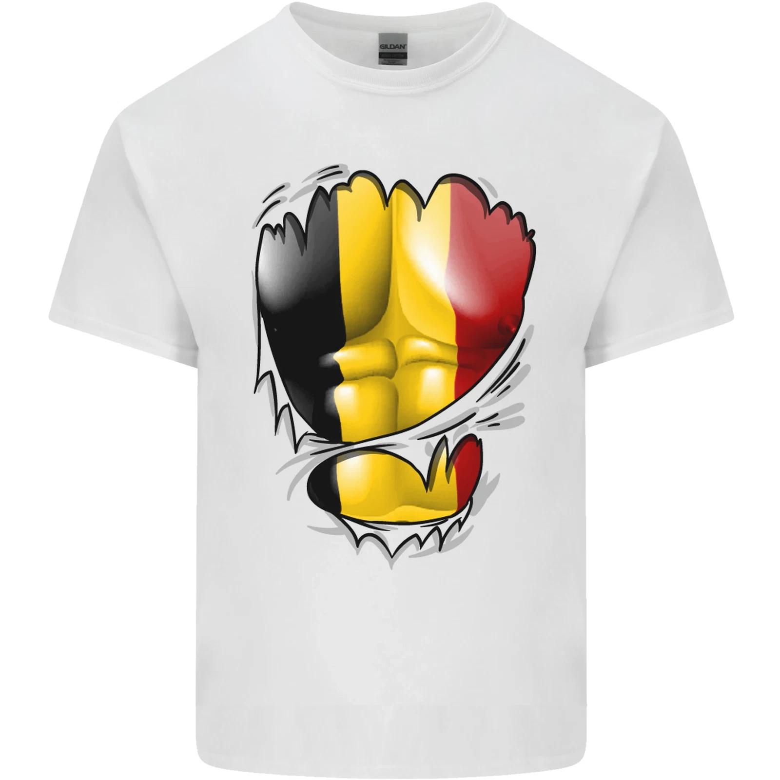 

Gym Belgian Flag Ripped Muscles Belgium Kids T-Shirt Childrens S