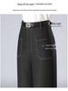 Spring 2025 Women's High-Waist Wide-Leg Denim Trousers - Slim Fit, Drape, Straight-Leg Design for Mature Styles