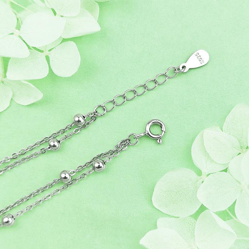 S925 Sterling Silver Double-Layer Stacked Round Ring Bracelet, Exquisite Light Luxury Design, High-End Jewelry for Women