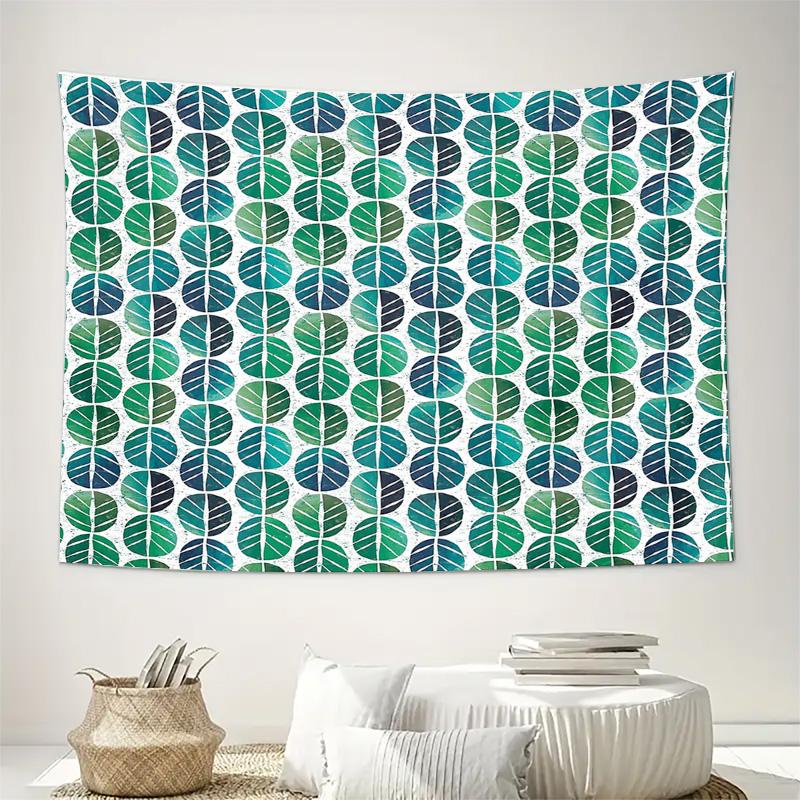 Boho Tapestry Wall Hanging Nature Green Leaves Pattern Decor Aesthetic Room Divider Dorm Wall Art Tropical Forest Backdrop Home