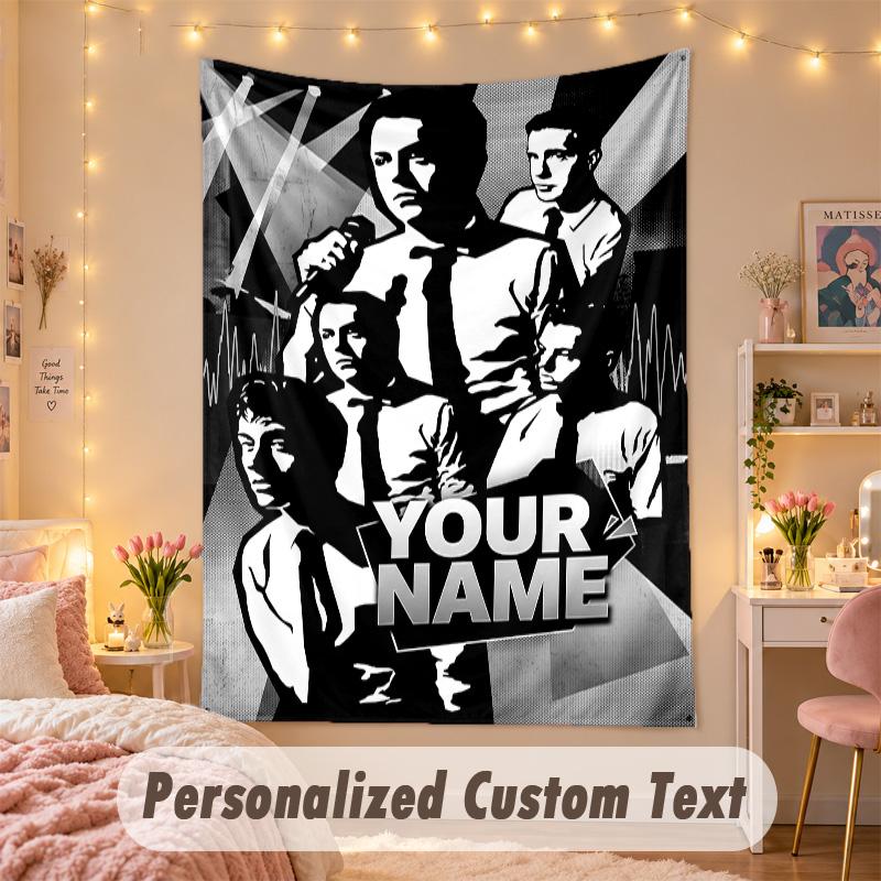Custom Personalized Tapestry,Arctic Monkeys Print Custom Name Text Wall Art Hanging for Bedroom