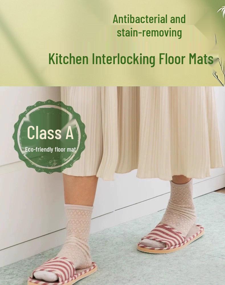 Disposable Stain-Removing Kitchen Floor Mat: Self-Adhesive, Oil & Water-Absorbing, Thickened, Odorless, Non-Slip Design.