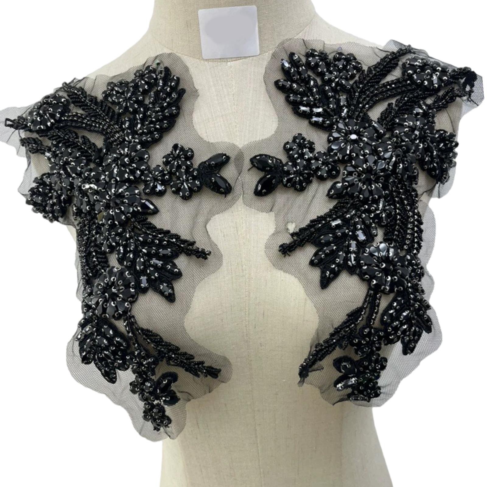 

Elegant Crystal Rhinestone Suit Accessories For Formal Attire Secure Design Lightweight Shiny Wedding Gala Decoration чёрный