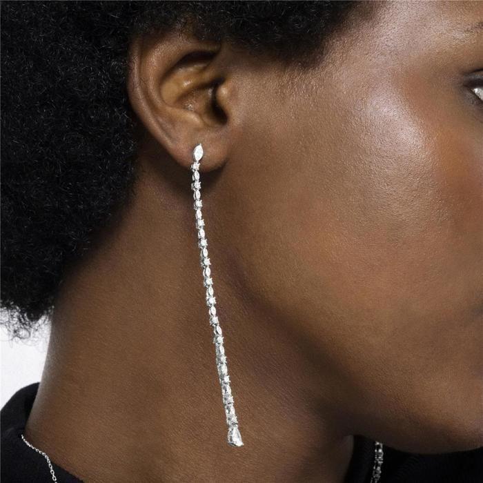 Luxenter Boucles D'oreilles En Argent 925 Et Zirconium Brillant Plaqué Finition En Rhodié - Aphan