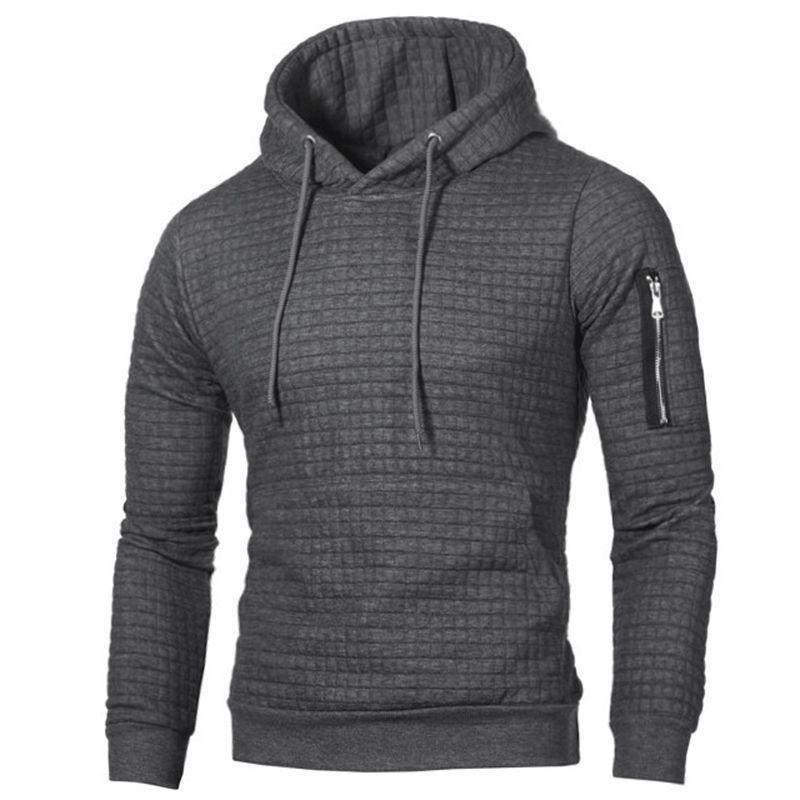 Fashionable Men's Plain Hooded Hoodie Sweatshirt Jacket Perfect For Running And Outdoor Activities